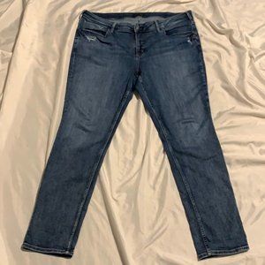 Silver Boyfriend Skinny Jeans Sz 18